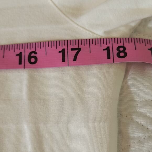 Talbots Stretch Knit Top Women's Size M White stripe 3/4 Sleeve Base Layer Tee - Picture 6 of 10